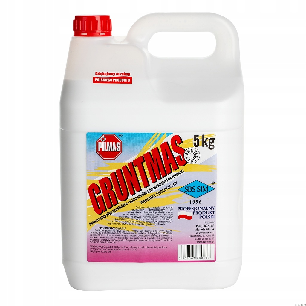 PILMAS GRUNTMAS 5KG GRUNT UNIWERSALNY 5L PŁYN GRUNTUJĄCO WZMACNIAJĄCY