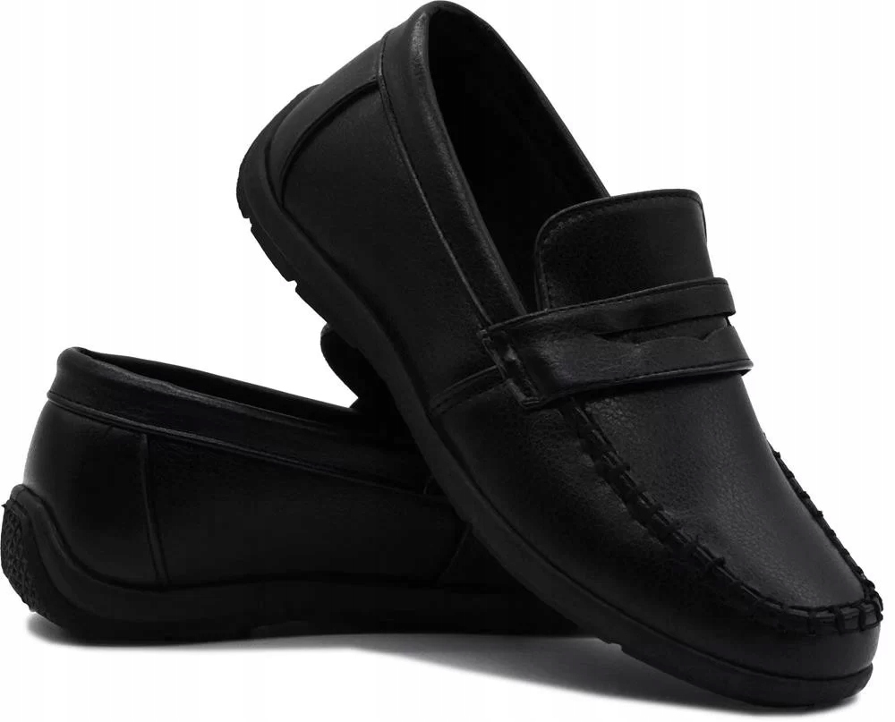 Buty garniturowe chłopięce wsuwane American Club KOM53/24 - czarne 38