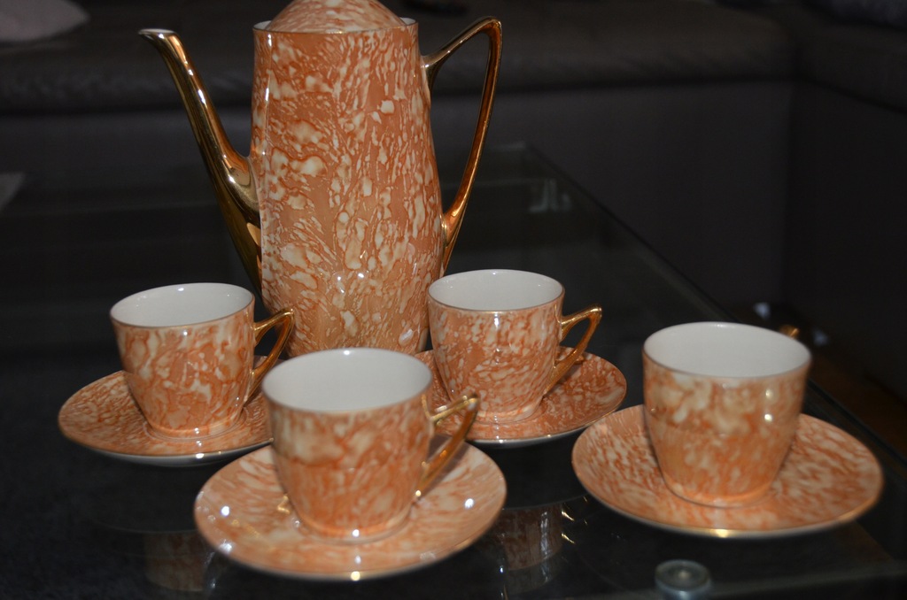 SERWIS KAWOWY PORCELANA TUŁOWICE lata 70-te