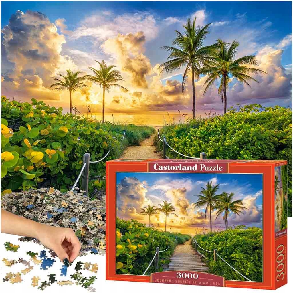 CASTORLAND Puzzle 3000 elementów Colorful Sunrise in Miami, USA - Wschód Sł
