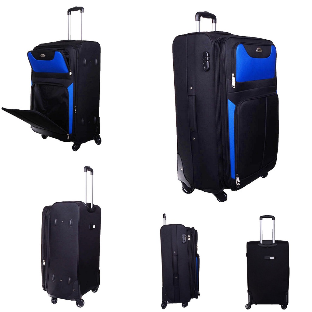 WALIZKA PODRÓŻNA ŚREDNIA NA 4 KÓŁKACH MIĘKKA TANIA - 7253254709