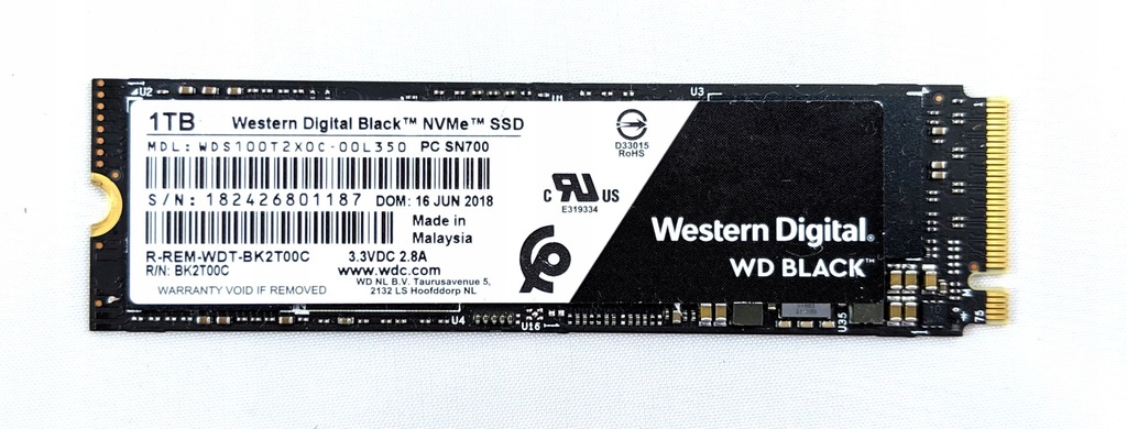 WD Black 1TB M.2 NVME 3400MB/s + GW2024