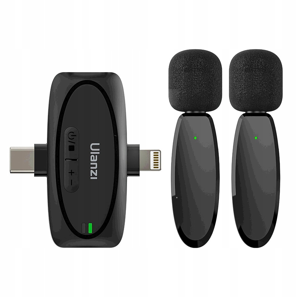 2x Mikrofon Bezprzewodowy ULANZI V6 do Telefonu 3w1 USB TYPE-C iPhone 3,5mm