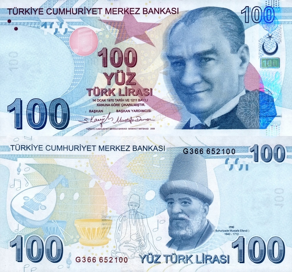 # TURCJA - 100 LIRASI - 2009 - P-226e - UNC