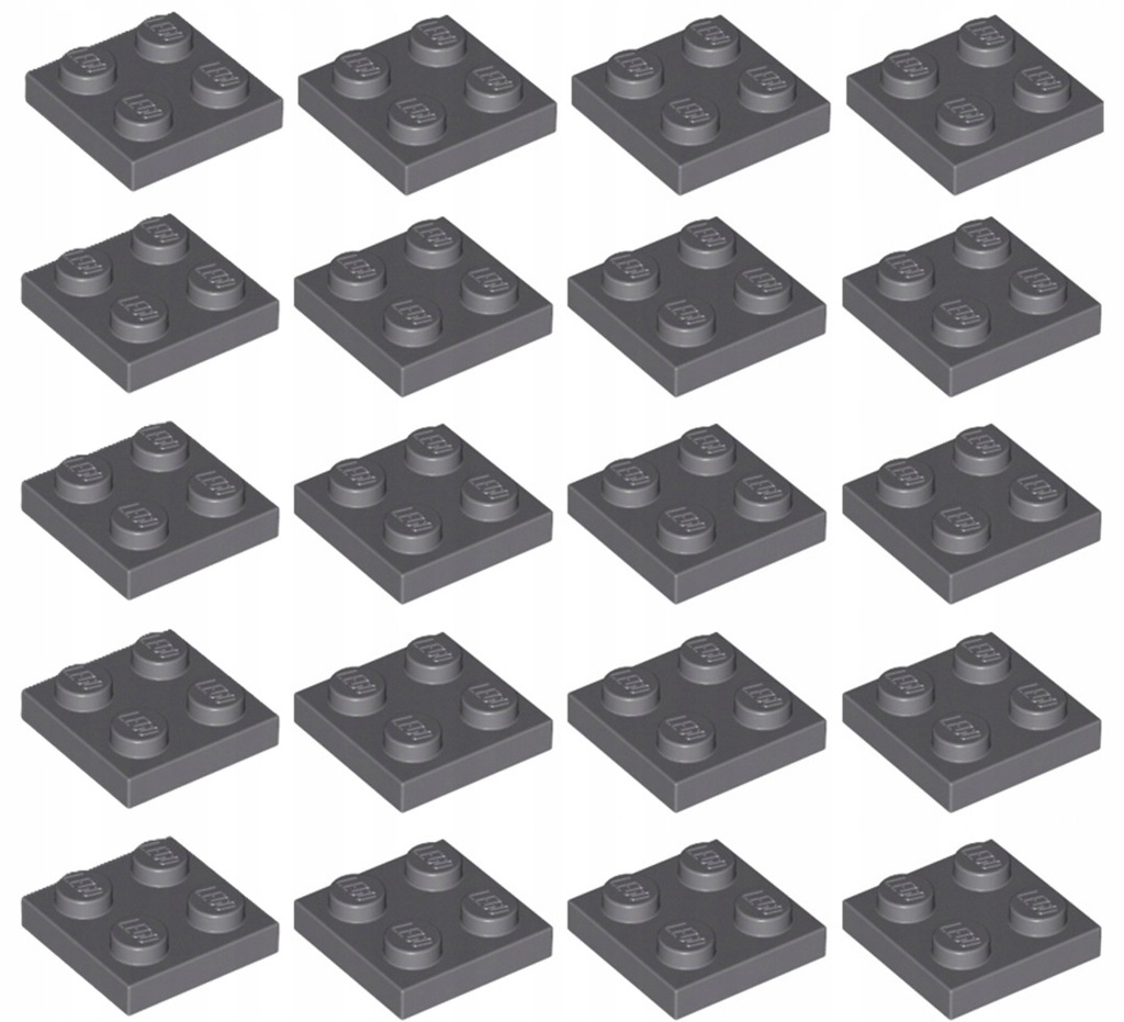 166*LEGO 3022 PŁYTKA 2x2 ciemny szary Dark Bluish Gray NOWA 20 szt