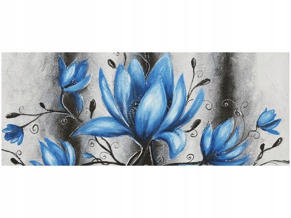 Obraz druk Stalowe Magnolie kwiaty niebieskie