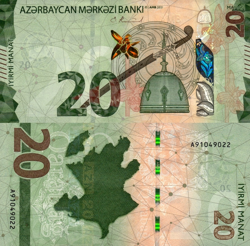 # AZERBEJDŻAN - 20 MANAT - 2021 - P-41 UNC seria A