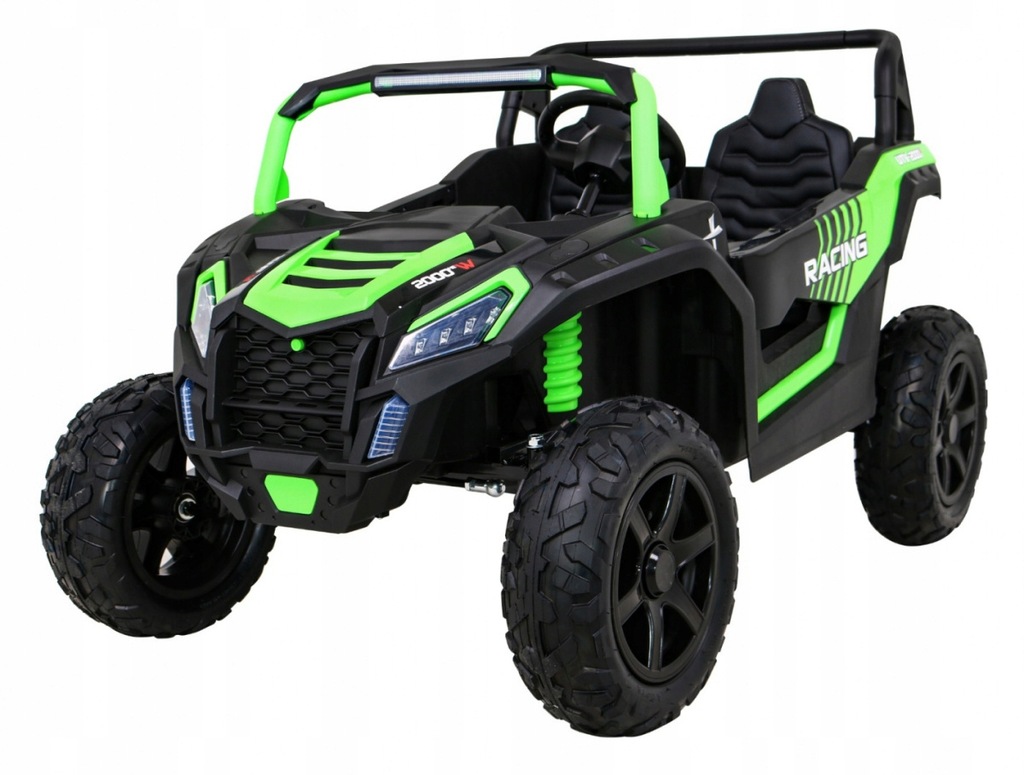 Buggy ATV Strong Racing dla dzieci Zielony Silnik Pompowane koła Audio LED