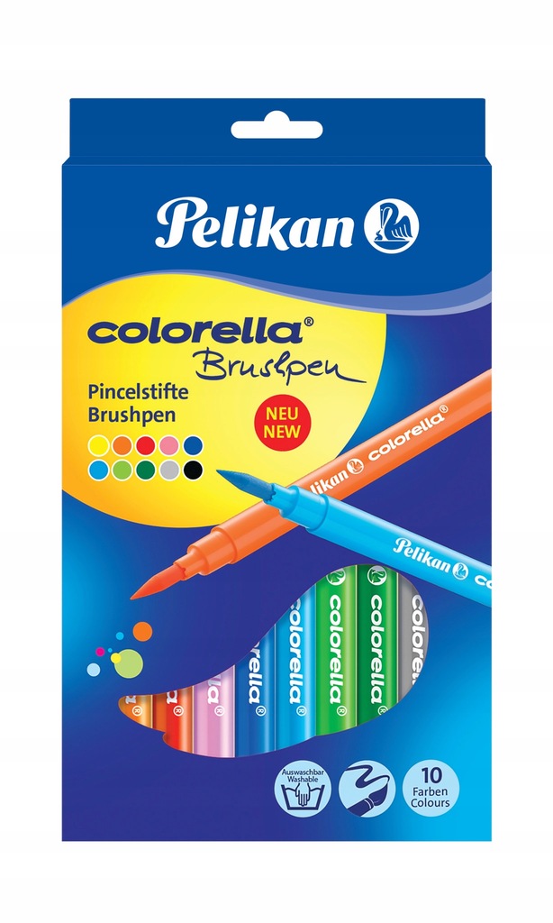 Flamastry Pelikan colorella pędzelkowe 10 kolorów