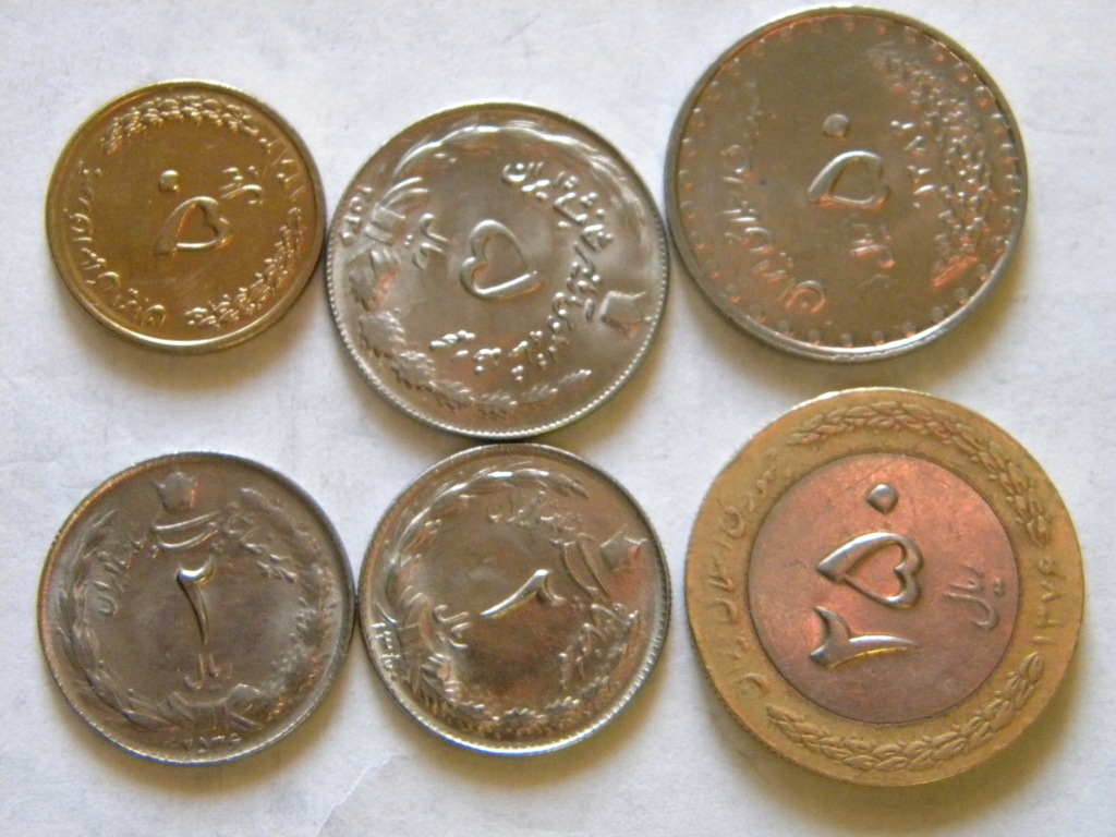 Iran-Islamska Republika Iranu zestaw 6 monet BCM