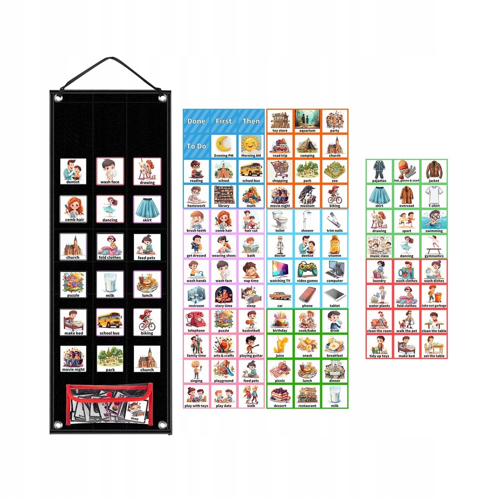 Daily Schedule Pocket Chart Good Habits for black