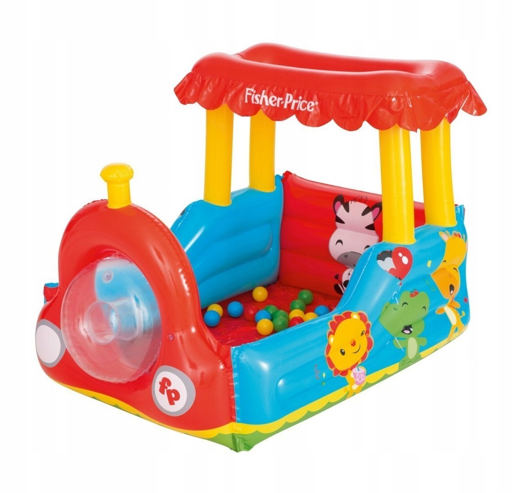 DMUCHANY POCIĄG FISHER PRICE BESTWAY BASEN + PIŁKI