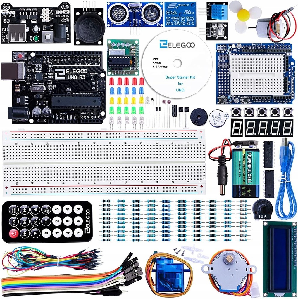 Elegoo SUPER STARTER KIT UNO R3, zestaw do nauki kompatybilny z Arduino IDE