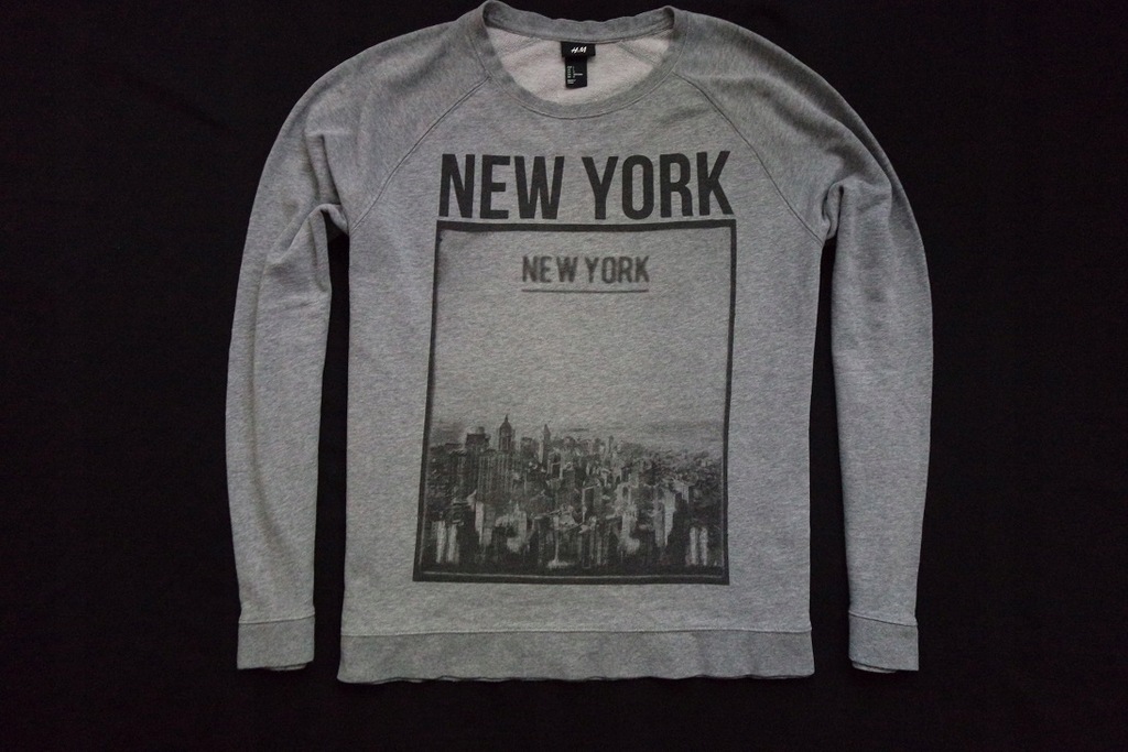 H&M bluza szara nadruk NEW YORK markowa___L/XL