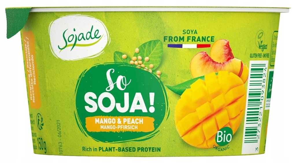 DESER SOJOWY MANGO - BRZOSKWINIA BEZGLUTENOWY BIO