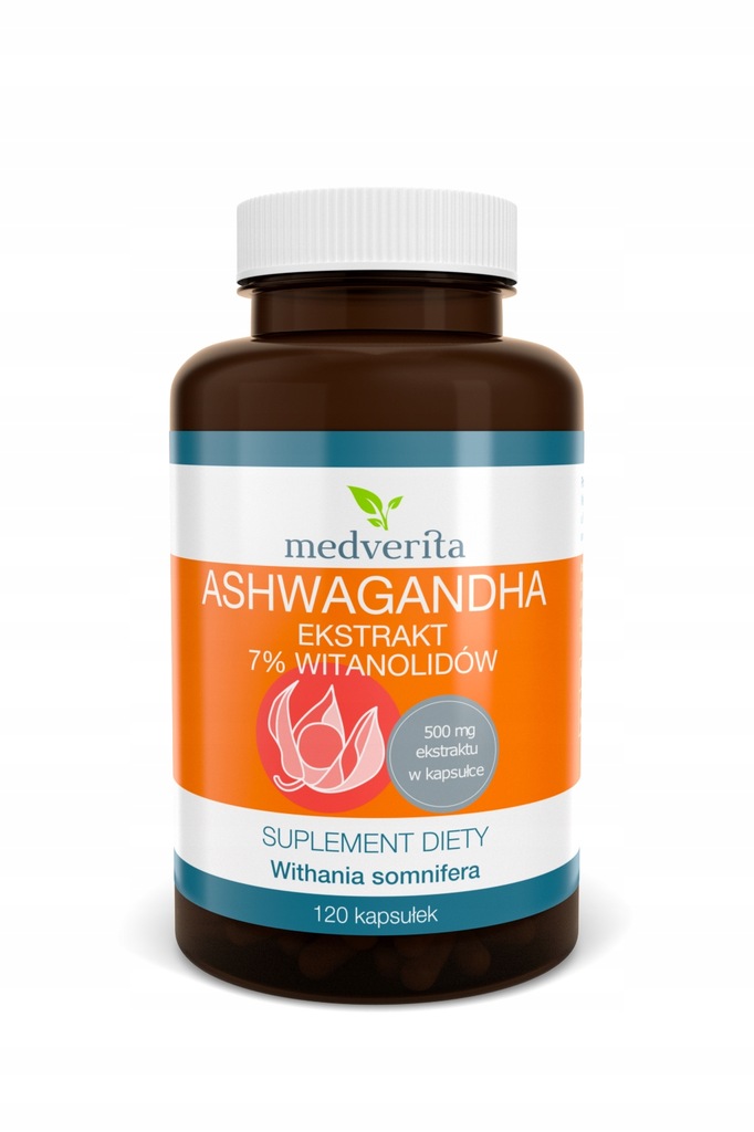 ASHWAGANDHA EKSTRAKT 7% 500mg 360 kaps MEDVERITA