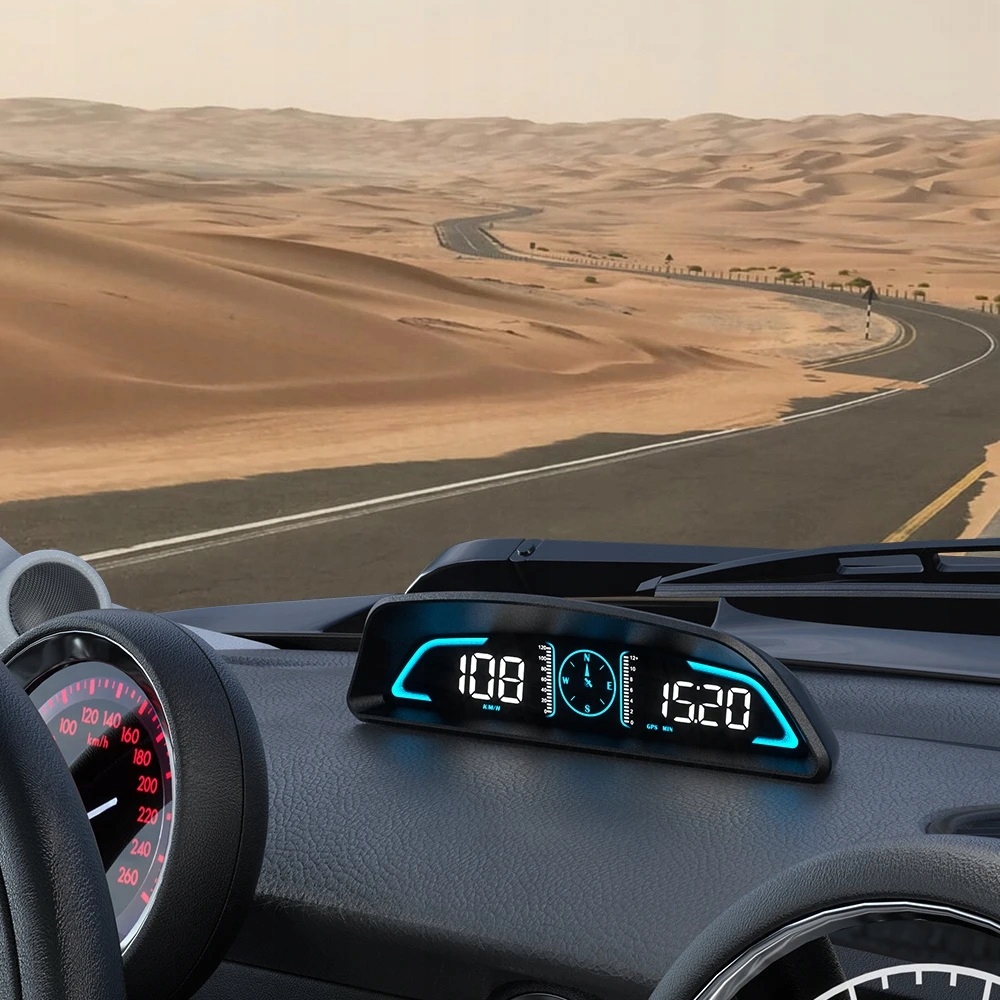 LICZNIK WYŚWIETLACZ LCD HUD GPS HUD CYFROWY G3 kompas licznik stan bdb