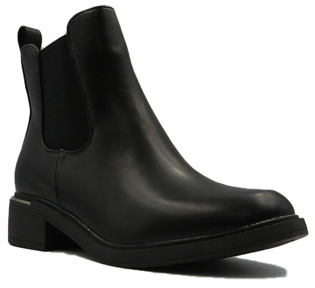 Botki Damskie Buty Jesienne Ocieplane Czarne 38