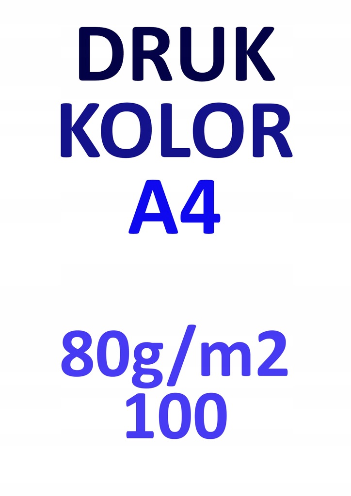 DRUK A4 kolor 100szt