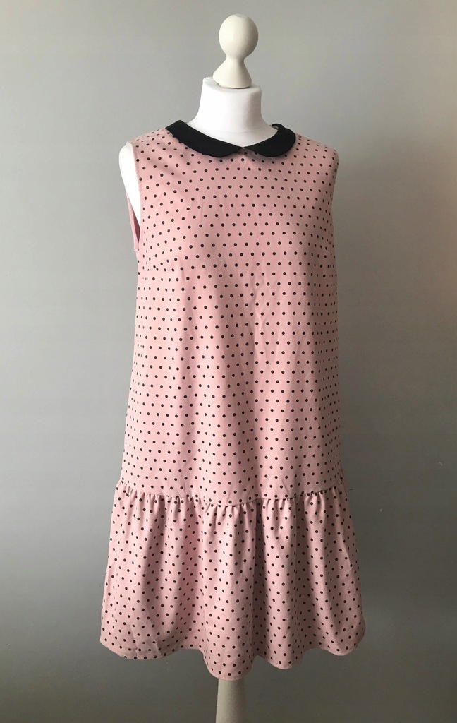 MOHITO różowa sukienka w groszki 40/42 oversize