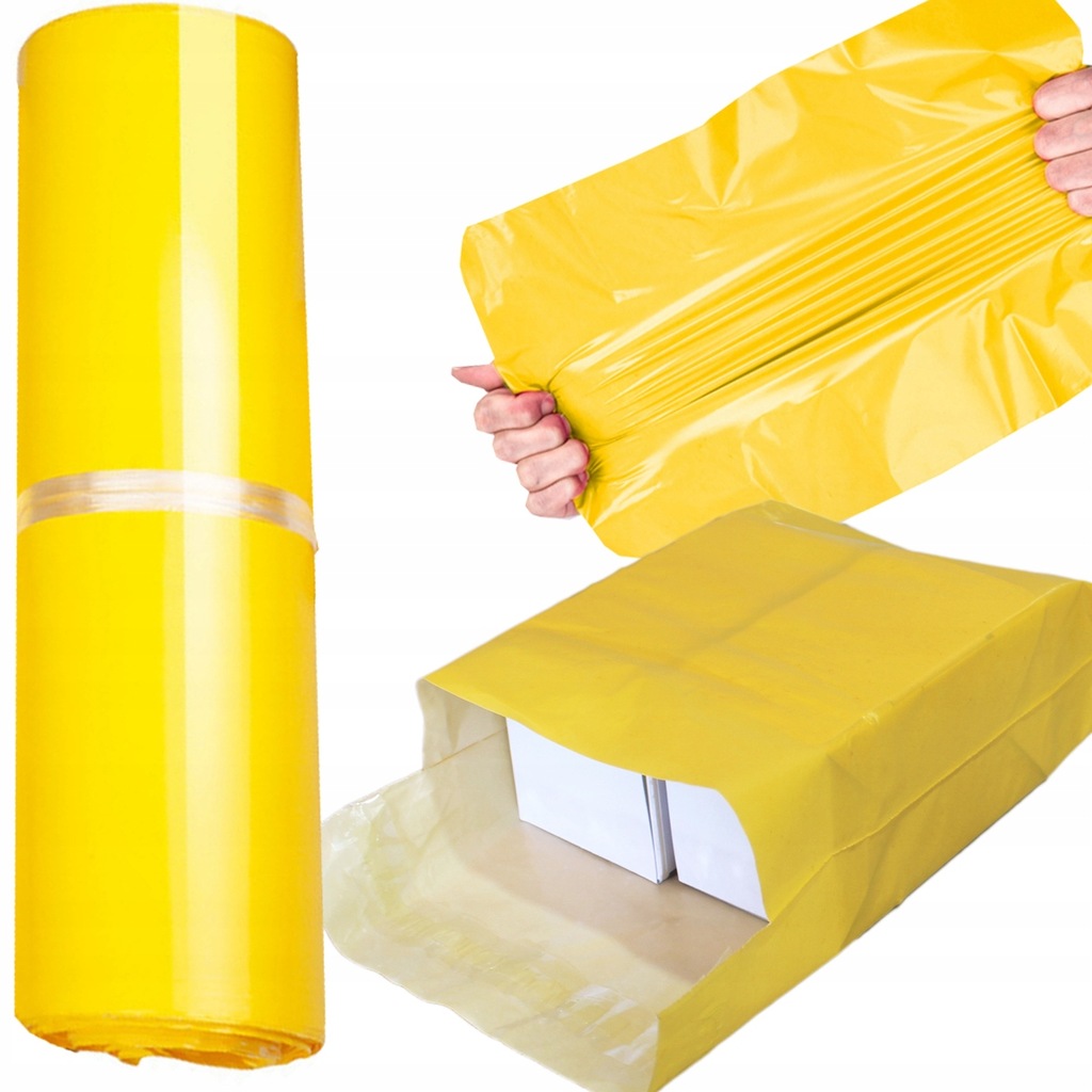 FOLIOPAKI KURIERSKIE ŻÓŁTE FOLIOPAK 190x250 50szt KOPERTY FOLIOWE B5