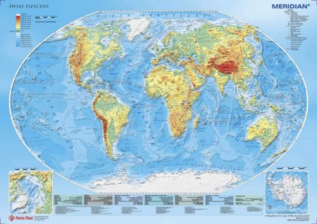 BIUWAR PODKŁAD NA BIURKO MAPA ŚWIATA FIZYCZNA