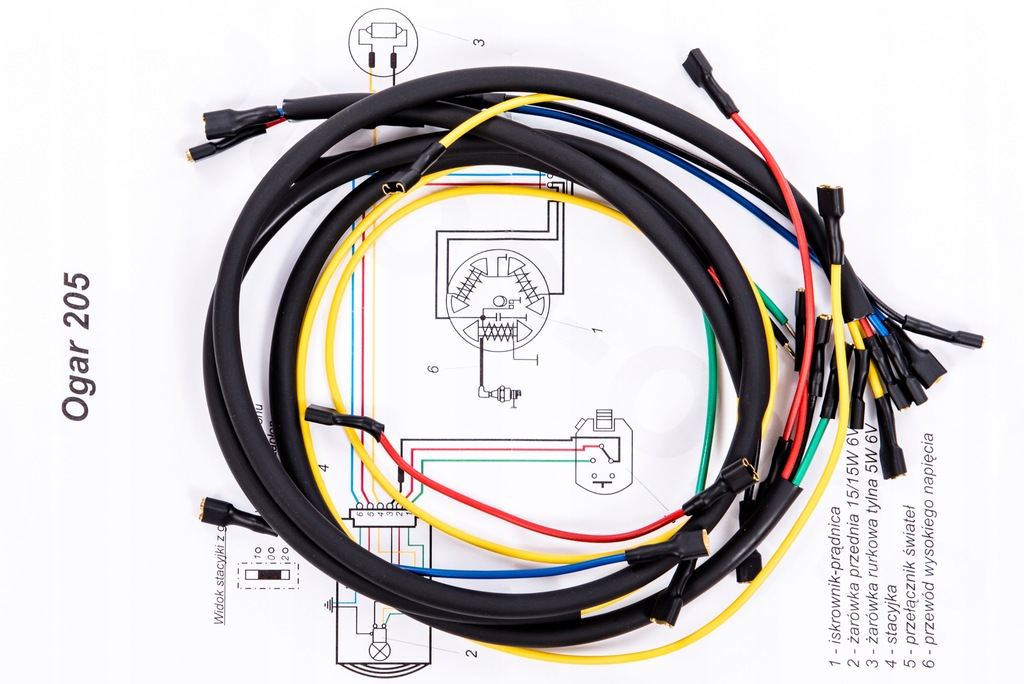 INSTALACJA ELEKTRYCZNA OGAR 205 ROMET WIĄZKA