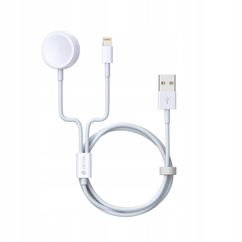 Kabel 2w1 Devia V2 Smart USB - Lightning + ładowarka indukcyjna Apple Watch