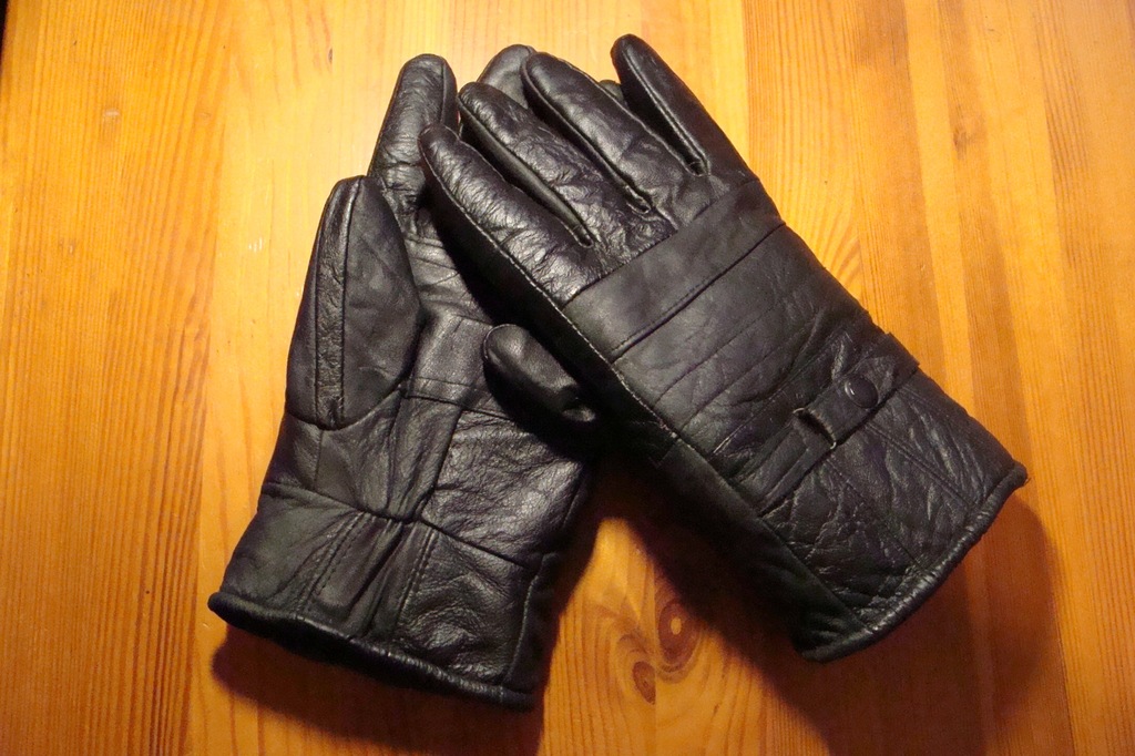 Bardzo ciepłe męskie rękawiczki z nat. skóry ocieplone nat.kożuszkiem,roz-M
