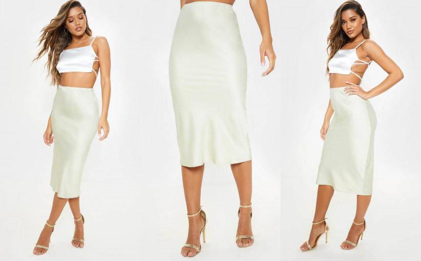 B0D101 SATYNOWA SPÓDNICA PRETTYLITTLETHING 38