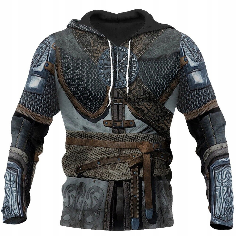 MĘSKA BLUZA RYCERSKA GRAFIKA 3D RYCERZ ZBROJA 4XL