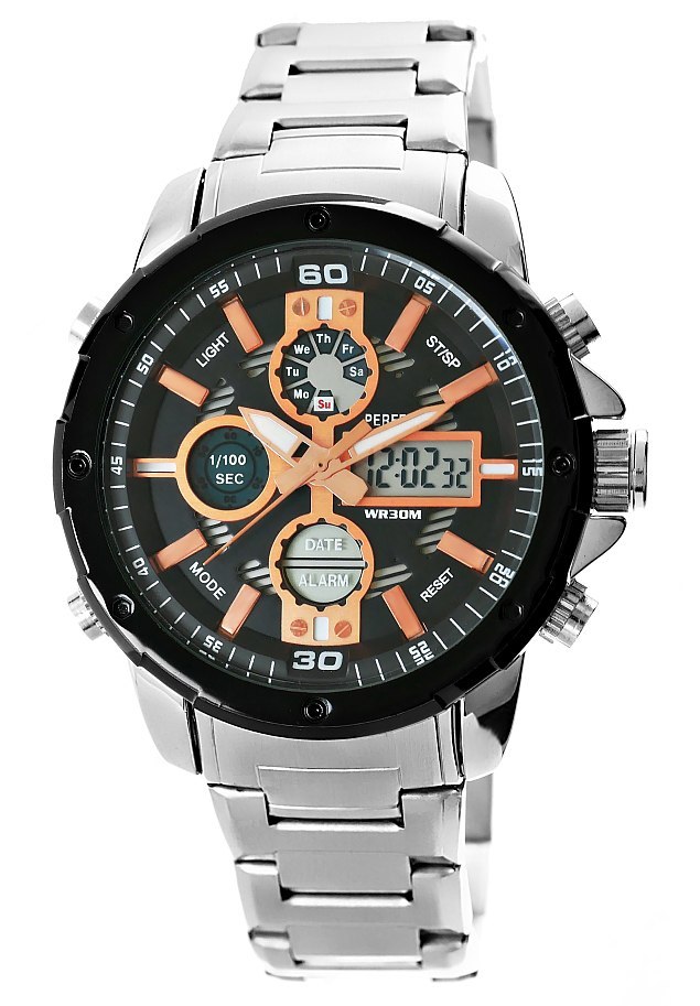 Zegarek Męski Perfect A8026B-1 Dual Time Iluminacj