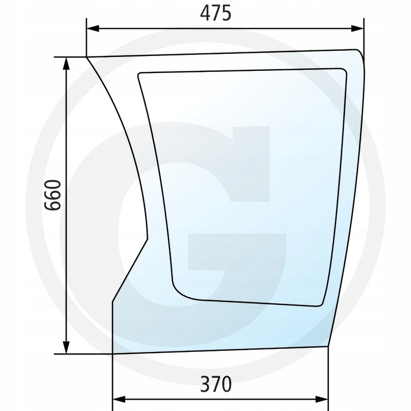 Szyba przednia dolna, lewa do Deutz-Fahr M 620