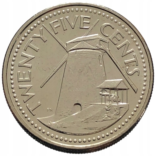 64767. Barbados, 25 centów, 2000r.