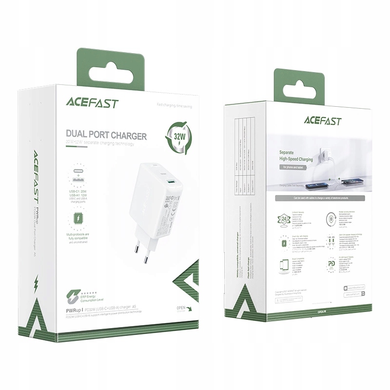 Acefast ładowarka sieciowa USB Typ C / USB 32W, PP