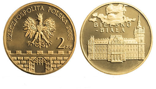 Moneta okolicznościowa  2 złote  Bielsko - Biała