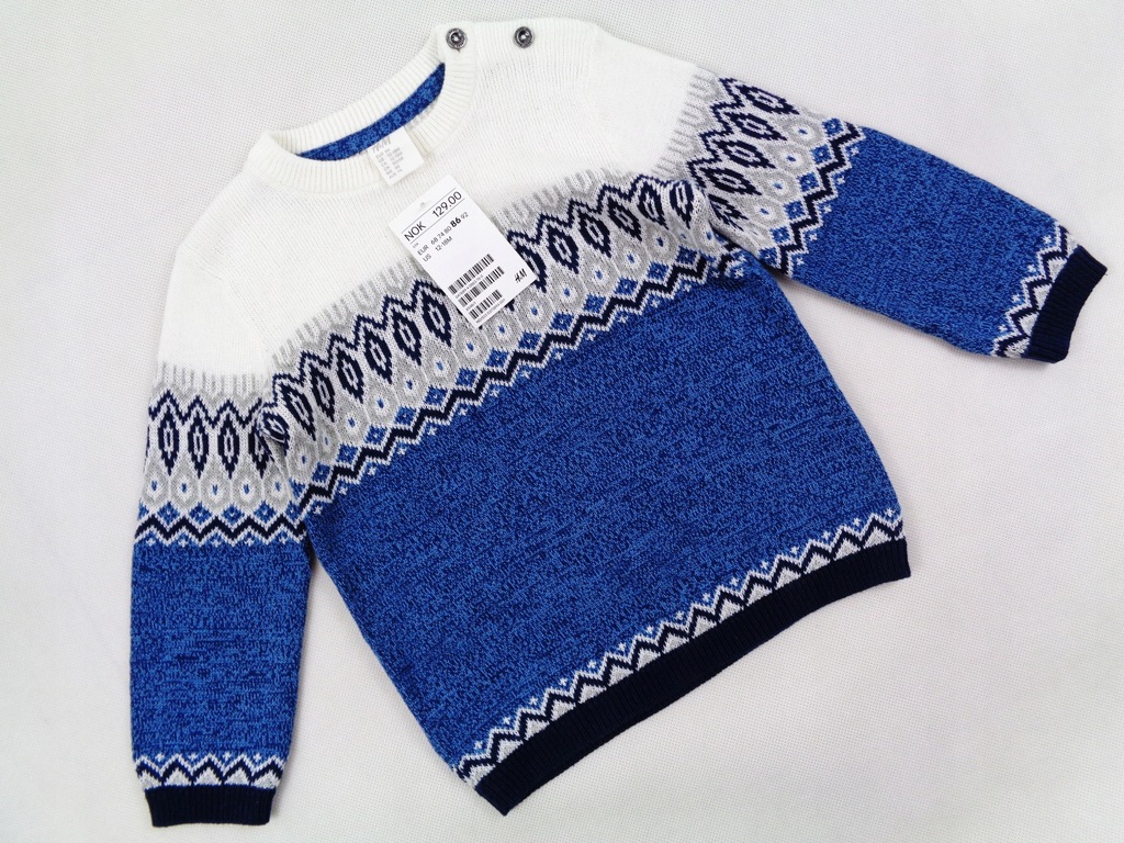 H&M świetny chłopięcy sweterek Nowy 86 cm