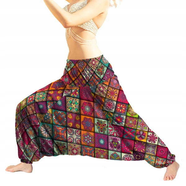 Szarawary spodnie alladynki haremki yoga pumpy