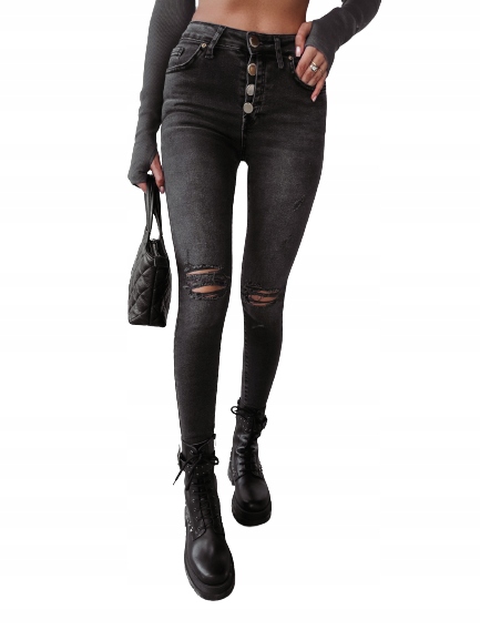 Spodnie jeansowe O'LA VOGA ERICA czarne (XS)