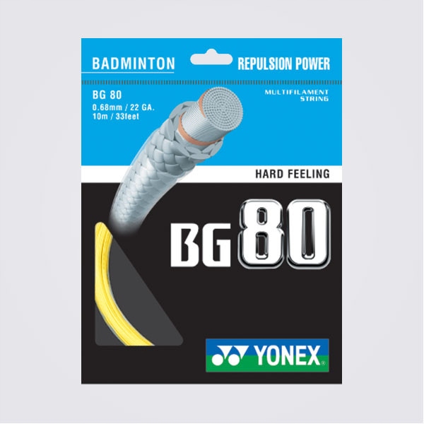 Naciąg badminton Yonex BG 80 0,68mm Żółty SET 10m