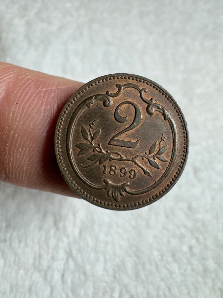 2 halerz 1899 Austria piękny stan