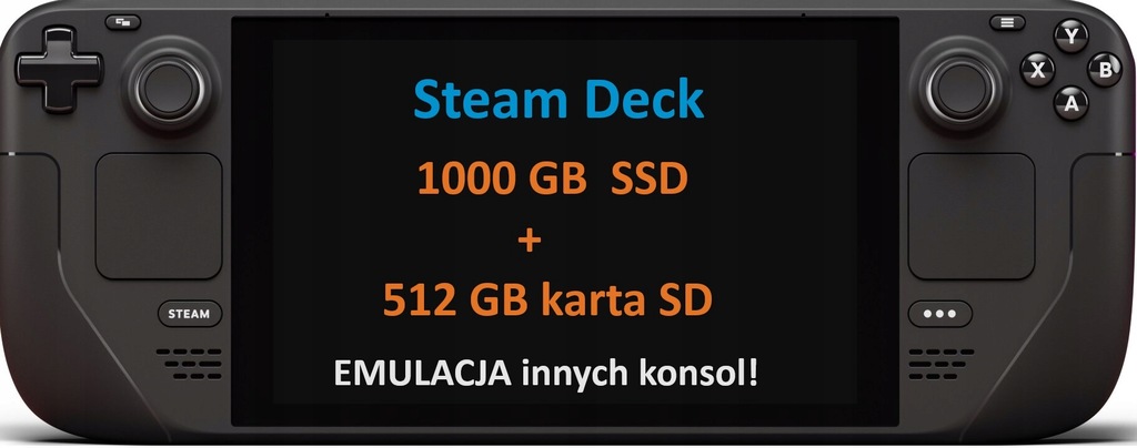 Steam Deck 1TB SSD + 512 GB Karta Pamięci / emulacja / Jak Nowa!