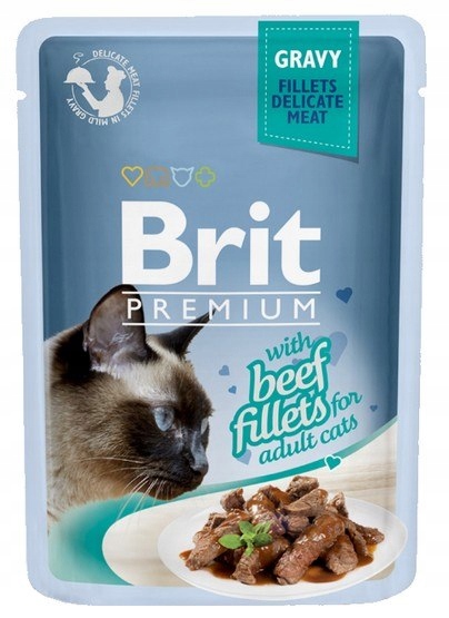 Brit Premium Cat Fillets with Beef sos saszetka 85