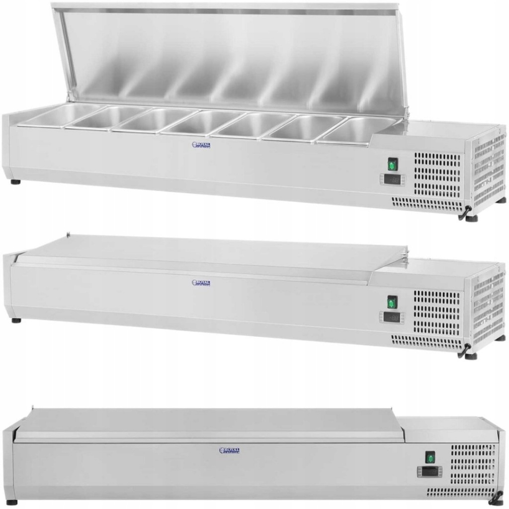 Nadstawa chłodnicza ze stalową pokrywą 7x GN1/3 161 cm