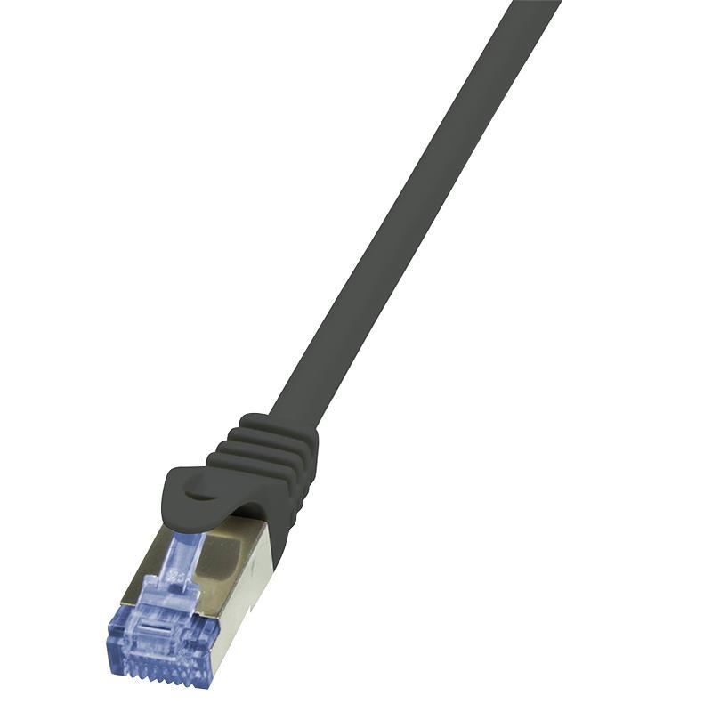 Patchcord Logilink Cq3023S Cat.6A S/ftp 0,50M Czarny