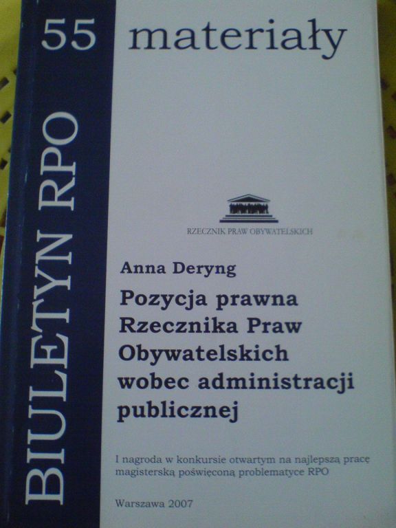 Pozycja prawna RPO wobec administracji publicznej