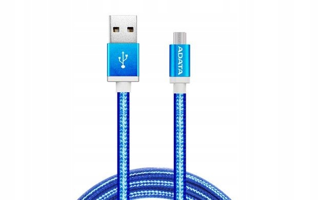 Adata Kabel USB-microUSB 1m Blue alu-knit