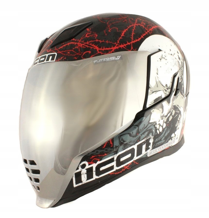 Kask ICON AIRFLITE SKULL 18 silver 9835570626 oficjalne