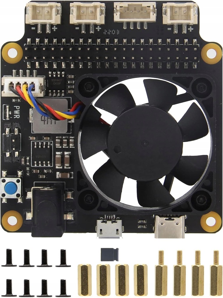 RASPBERRY Pi 5 X735 V3.0 MIKROKOMPUTER z WENTYLATOREM PWM DC 6V-30V