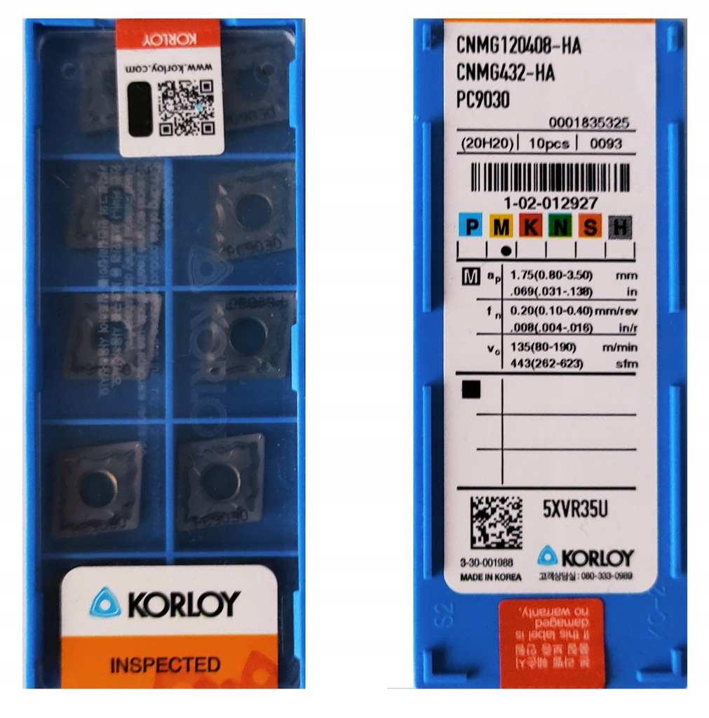 Caja Inserto De Torno SNMG120408-HA PC9030 KORLOY - Foto 8
